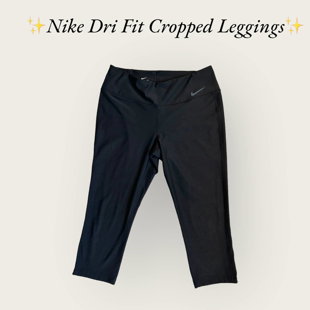 ✨Nike Dri Fit Cropped Leggings in Black. Size Large✨ - Picture 1 of 7